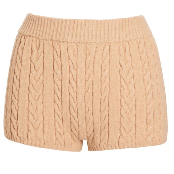 NWT SER.O.YA Molly Cable Knit Hot Shorts XL Tan